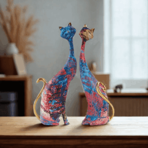 Vintage Cat statua 2 pezzi