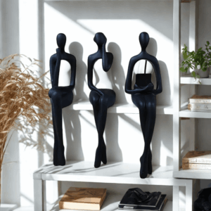 Scultura astratta - Nero 3 pezzi