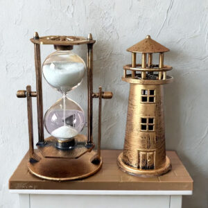 Clessidra a forma di faro in stile vintage - colore bronzo