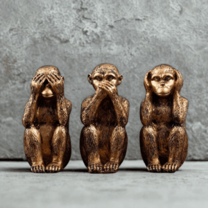 3 Scimmia - in colore bronzo