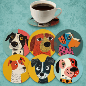 Sottobicchieri moderni resistenti al calore 6 pezzi - cani