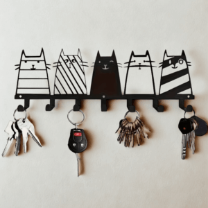 Portachiavi da parete - 5 gatti