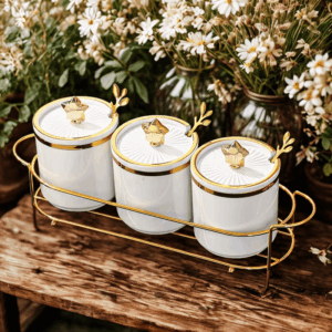 Set porta spezie - bianco 3 pezzi