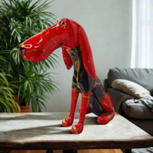 Statua del bassotto rosso