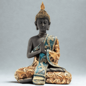 Statua del Buddha - bronzo e blu