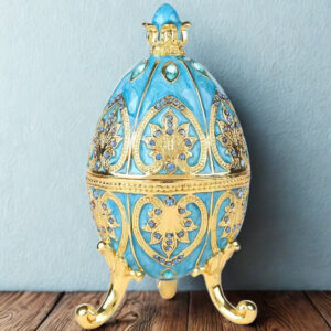 Portagioie a forma di uovo Fabergé - azzurro cielo