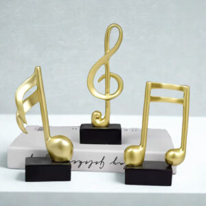Decorazione boho note musicali 3 pezzi - oro