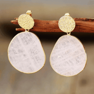 Orecchini Quarzo Rosa Ovale