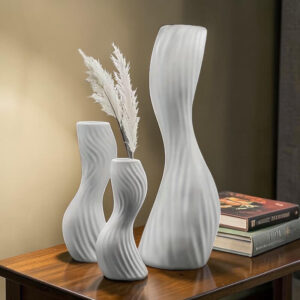 Set di 3 vasi curvi - bianchi