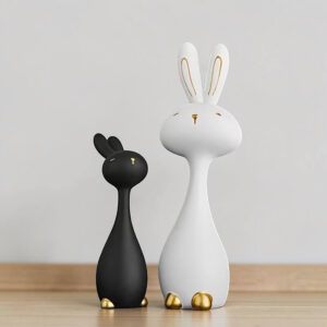 Conigli bianchi e neri, 2 pezzi