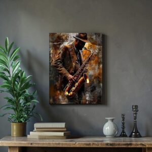 Sassofonista jazz - foto incorniciata